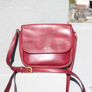 Vintage Coach RED bag 80's Crossbody Bag Purse