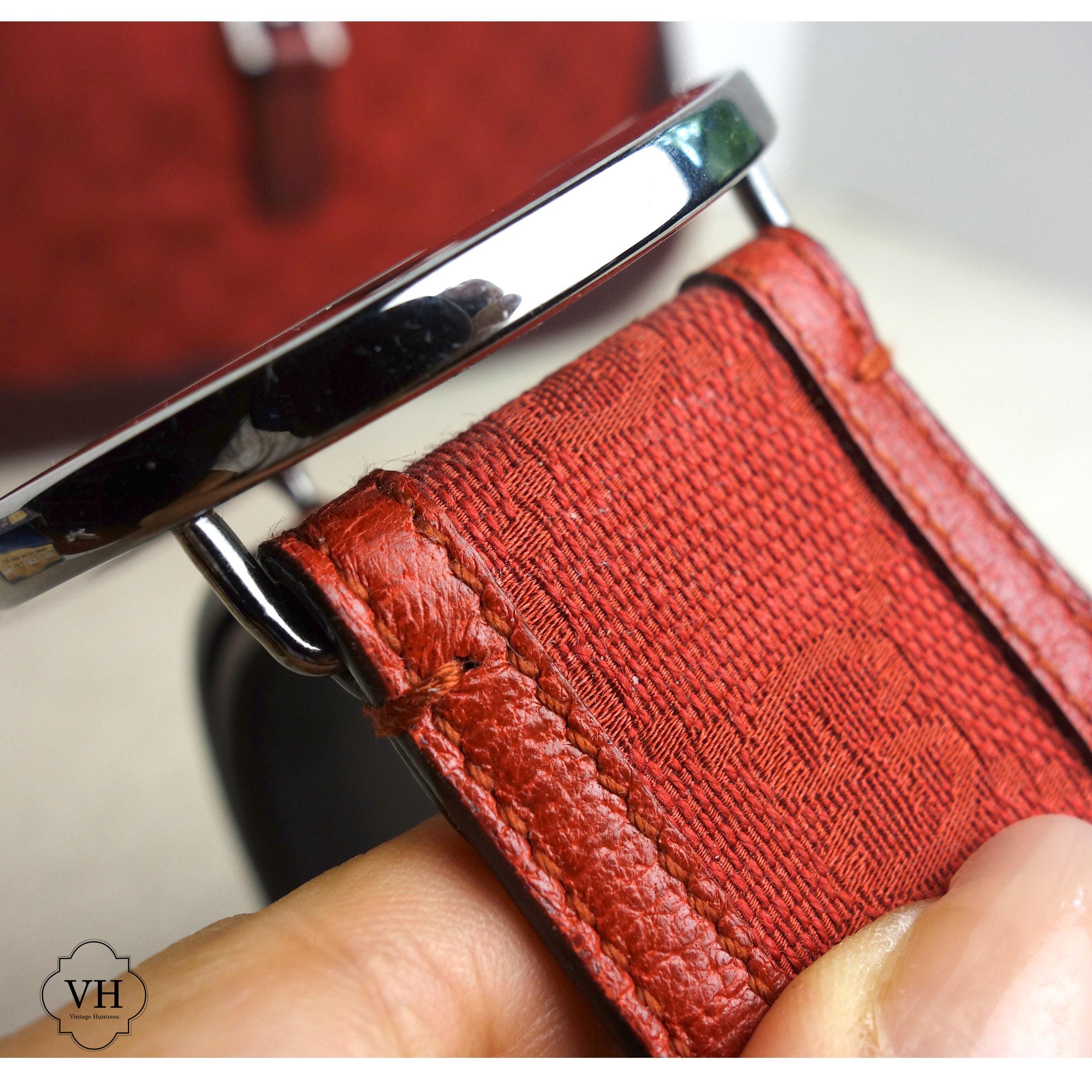 Vintage Gucci Burgundy Soft Leather Ladies Belt Vintage Gucci Red Belt, Gunmetal, Burgundy, Monogram Gg main image 2