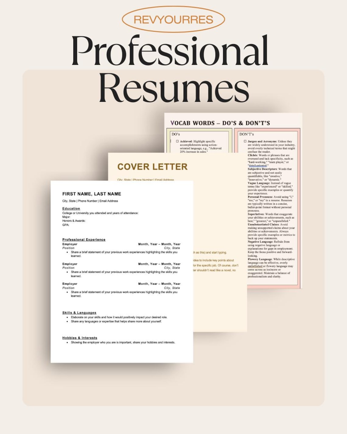 ATS Professional Resume Template Package - Etsy