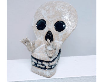 Skull Armchair Ceramic Sculpture