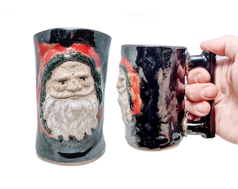 Santa Claus Mug | Handbuilt Ceramic Pottery