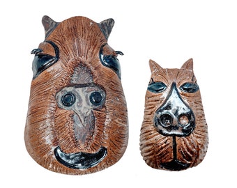 Pair of Ceramic Capybara Wall Masks