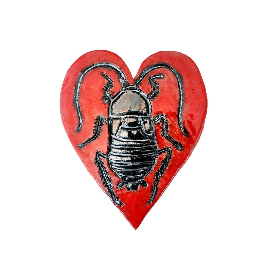 Ceramic Cockroach Ceramic Cockroach Heart Ornament Handmade Pottery Wall Art - Etsy