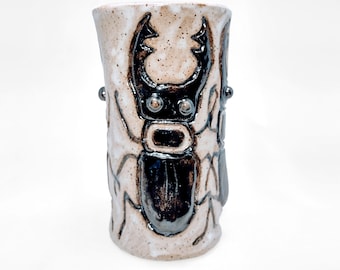 Dancing Stag Beetle Cup | Handmade Ceramic Pottery