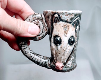 Miniature Opossum Mug | Handmade Ceramic Pottery