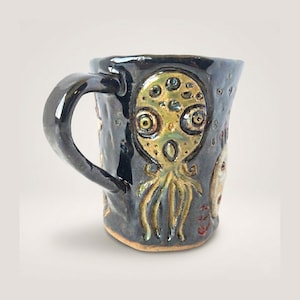Cosmic Horror Mushroom Mug | Handmade Sculptural Ceramic Fungi Pottery
