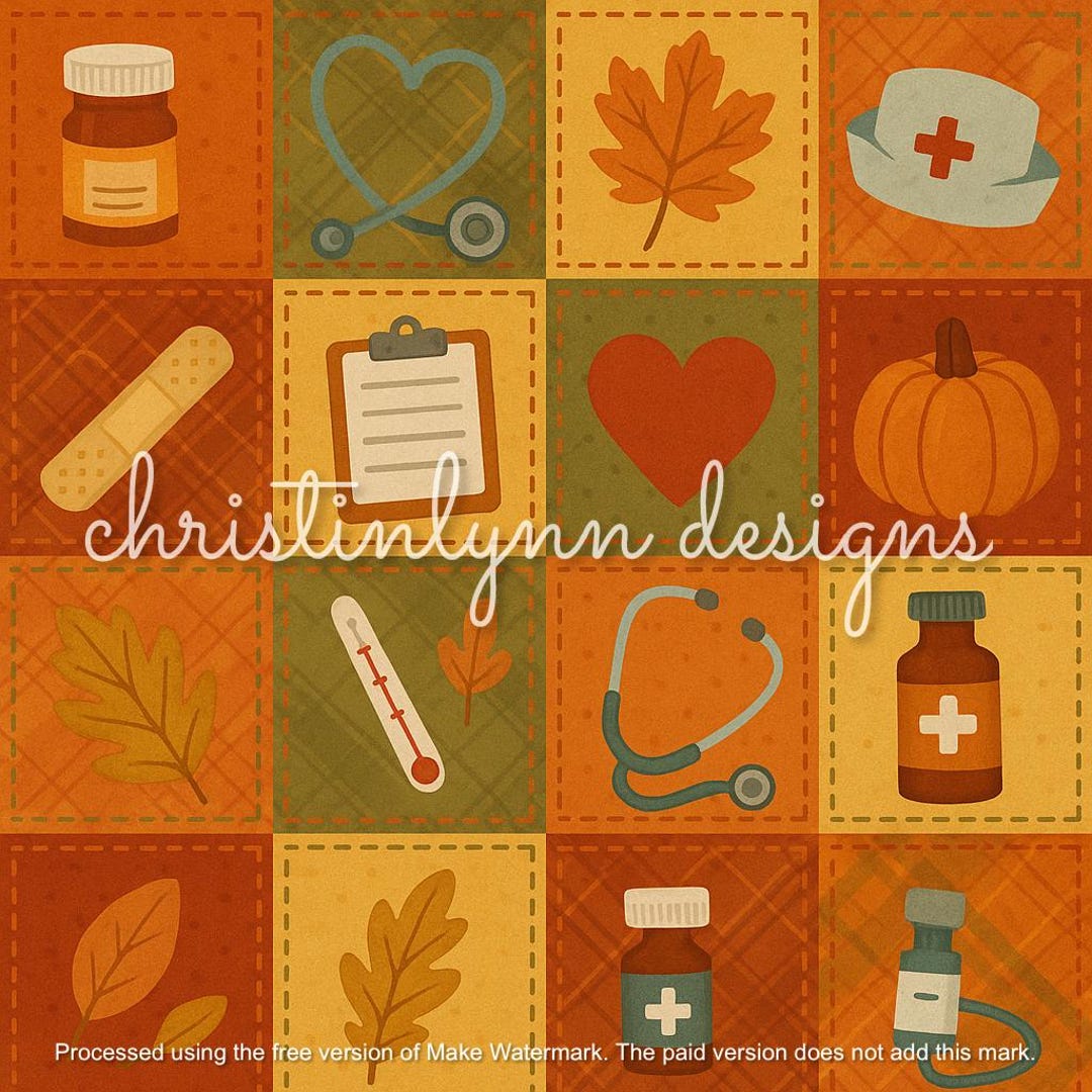 Medical Fall Seamless Pattern File for Sublimation Custom Fabric ...