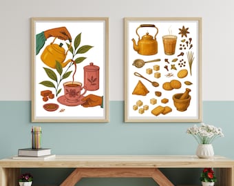 Indian Wall Art Print | Chai Lover Art | Spill the chai, sis | Chai Wallart | Digital Download | Indian Chai Wall Art | Chai lover wall art