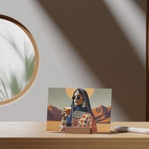 Sahara Chai With Desi Woman Indian Boho Art Ai-generated Print Indian