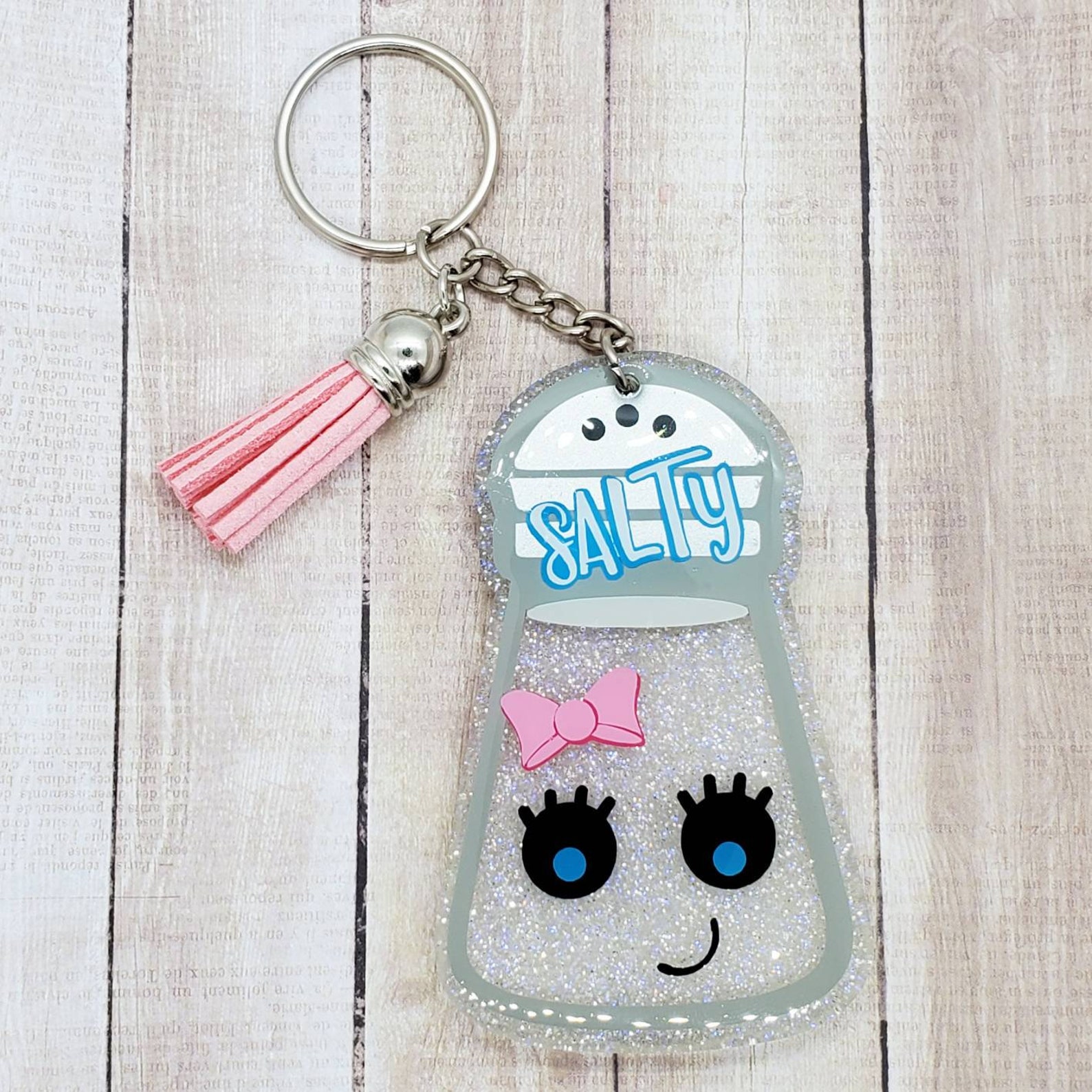 Salty Keychain Salt Shaker Keychain Lost Shaker of Salt Etsy