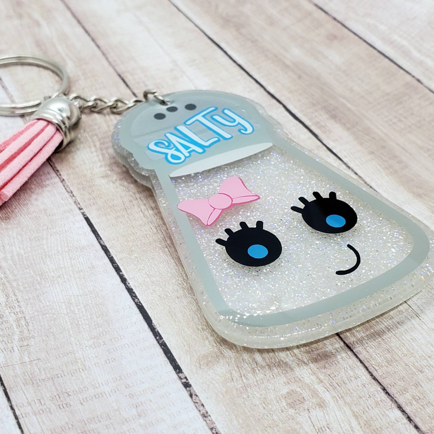 Salty Keychain Salt Shaker Keychain Lost Shaker of Salt Etsy