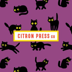 Black Cat Seamless Pattern, Png and Jpg Files, Gothic Seamless File, Digital Paper for Cat Lovers, Digital Pattern for Commercial Use