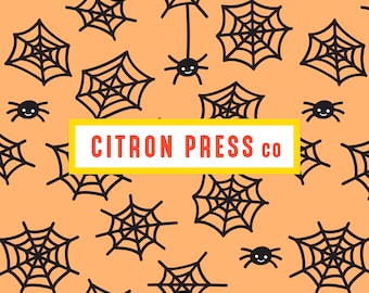 Spider Web Halloween Seamless Pattern for Kids, Png and Jpg Seamless Files for Commercial Use