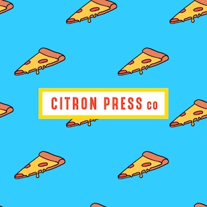 Cheesy Pizza Seamless Pattern, PNG and Jpeg Files, 90s Inspired Print for Commercial Use