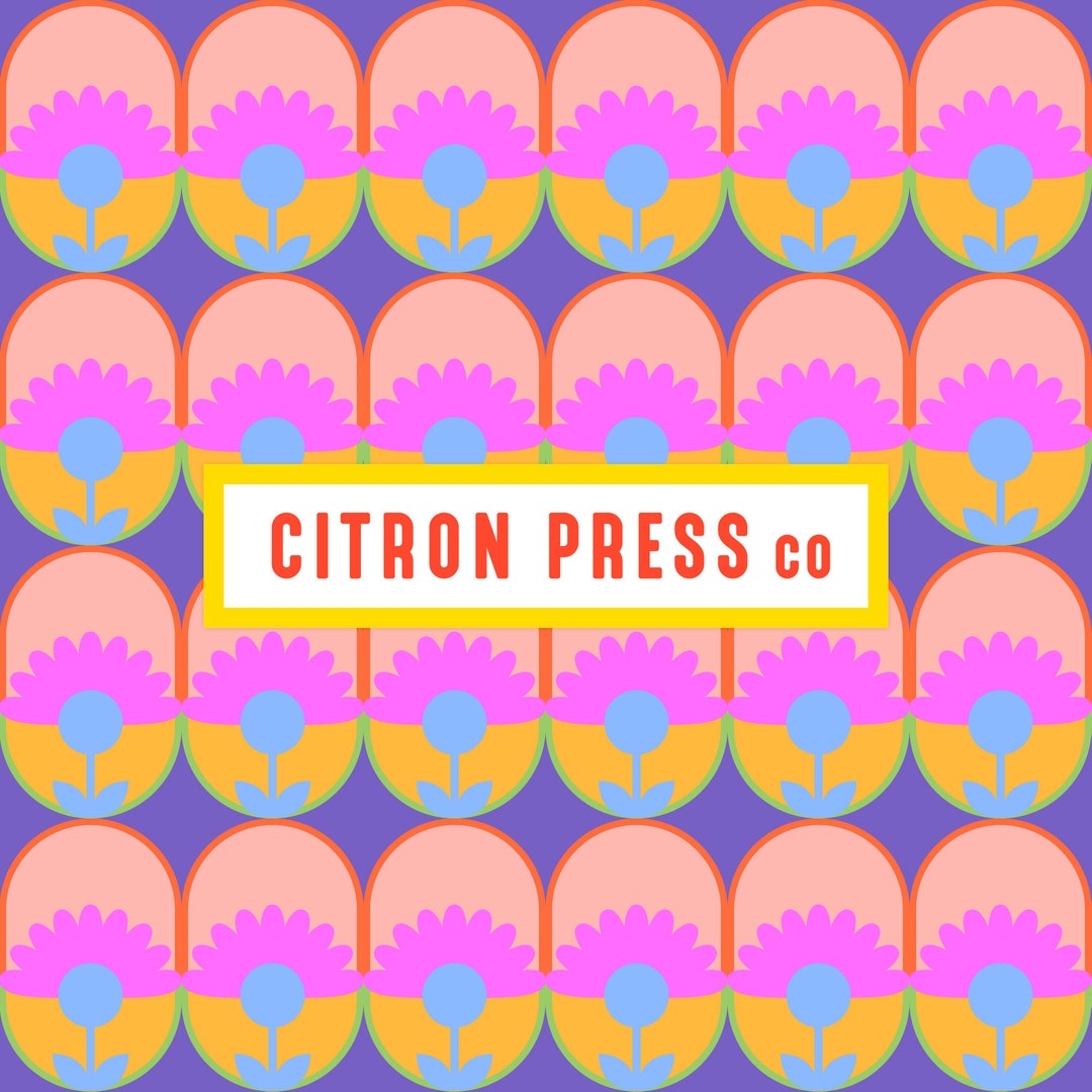 Groovy Seamless Pattern, PNG and Jpg Files for Fabric Printing ...