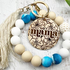 Mama Schlüsselbund Armband, Mama Schlüsselbund, Mama Armband, weiche Perlen, Name Schlüsselbund, ursprüngliche Schlüsselbund, Kinder Namen Armband für Mama, Mama Schmuck Bild 2