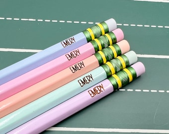 Lápices grabados personalizados, regreso a clases, regalo para maestros, lápices personalizados, útiles escolares, lápices Ticonderoga, cita personalizada, boda