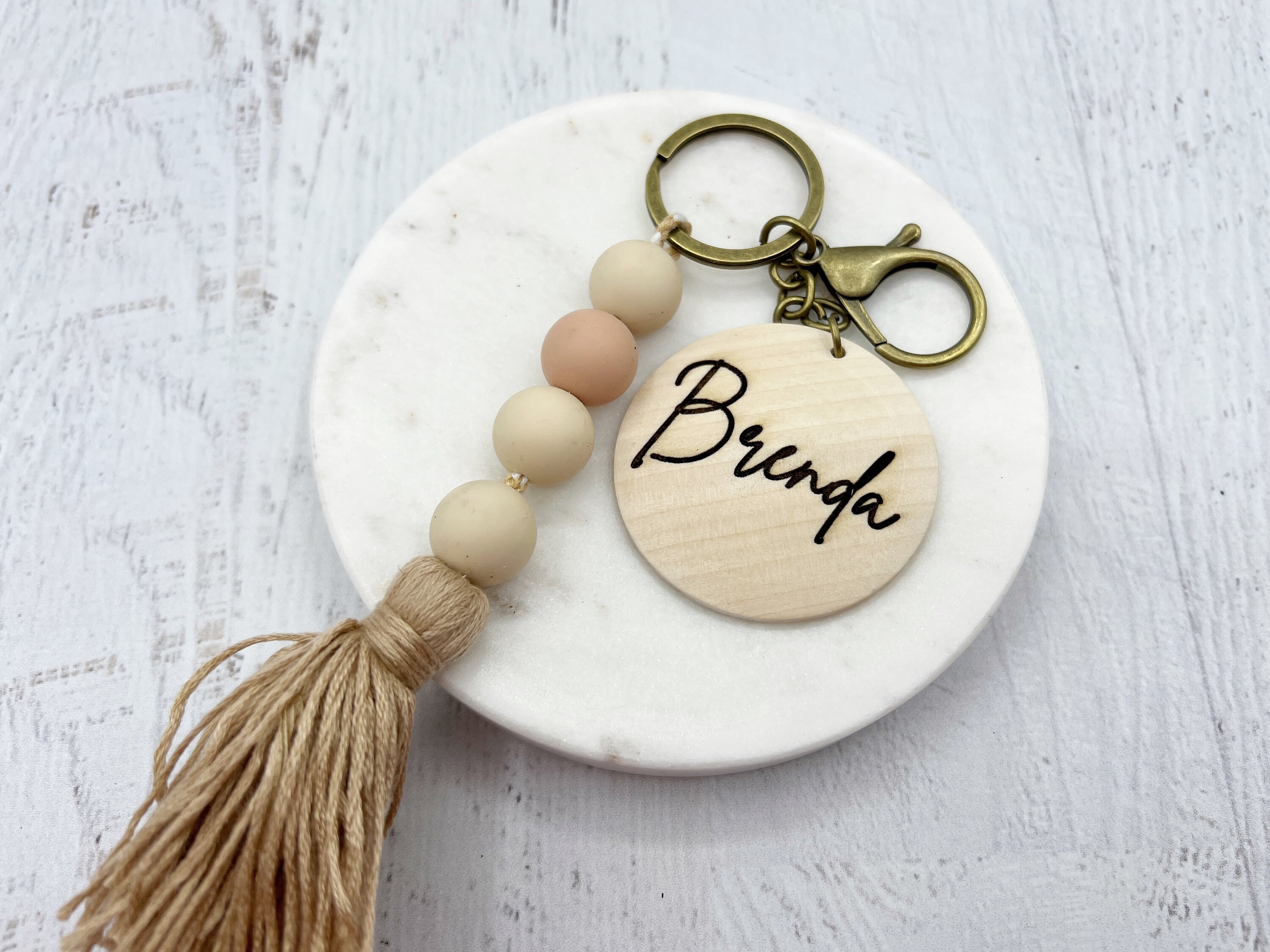Boho Keychain, Tassle Keychain, Initial Keychain, Custom Name Keychain ...