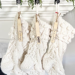 Personalized Stocking Tag, Farmhouse Stocking Tags, Farmhouse Christmas,  Boho Christmas Stocking Tag, Gift Tags, Stocking Tag Wood