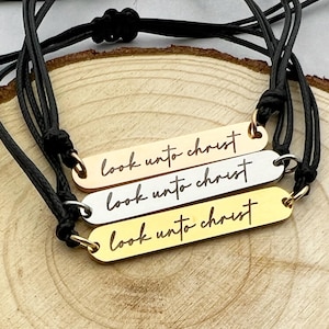Look Unto Christ Bracelet, LDS Youth Theme 2025, D&C 6 36, Seminary Graduation, Look Unto Christ Engraved Scripture Bracelet, YW Gift