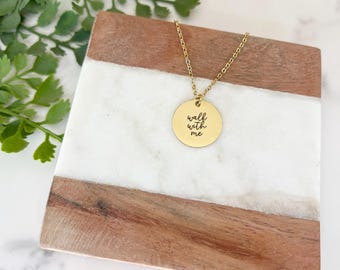 Geh mit mir Edelstahl Halskette, LDS Jugend Thema 2026, Moses 6 34, Weihnachtsgeschenk, christliche Schrift Halskette, YW Geburtstag