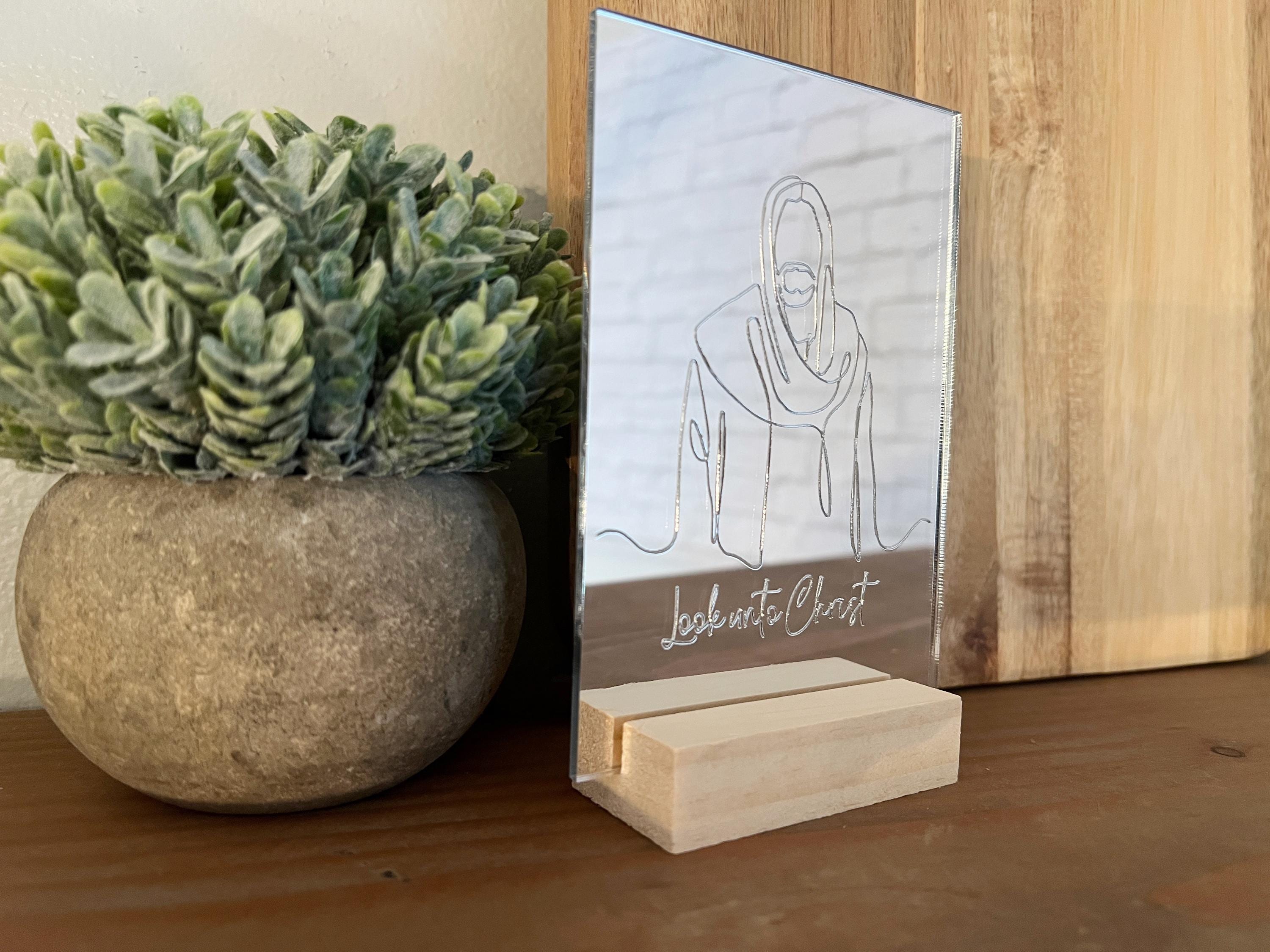 Look Unto Christ Mirror, LDS Youth Theme 2025, D&C 6 36, Young Women Christmas Gifts, Seminary Graduation, Doubt Not Fear Not