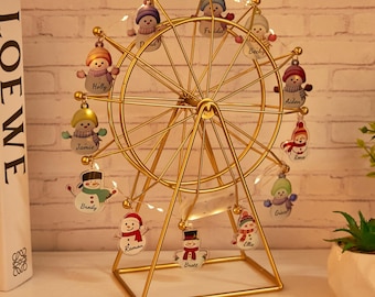 Noria familiar personalizada, adorno para nietos, luz nocturna con nombre personalizado