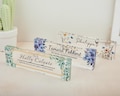 Desk Plaque, Office Decor,Acrylic Name Plate for Desk,  Teacher Name Plate, Custom Desk Name Plaque，Transparent acrylic floral pattern
