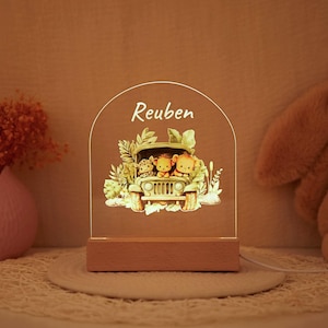 Personalised LED Animal Lamp,Safari Jungle Animals Light,Kids Night Light Gift,Baby Gifts,Baby Night Lamp,Baby Gift Birth,.