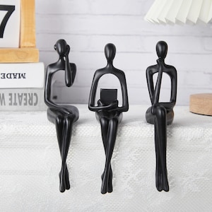 Handgjord abstrakt skulpturfigurset, moderna bohemiska hem- och kontorsdetaljer, estetisk inredning, unik chefspresent, chefspresent
