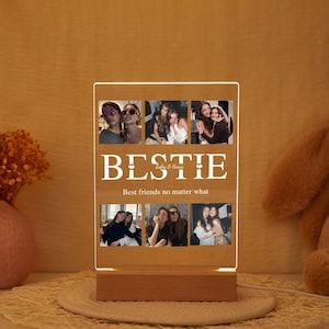 Personalisierte Bestie Foto Collage Nachtlicht, Foto LED Nachtlicht, Individuelle Bestie Geschenk mit Namen, Bestie Geburtstagsgeschenk, Freundschaftsgeschenk