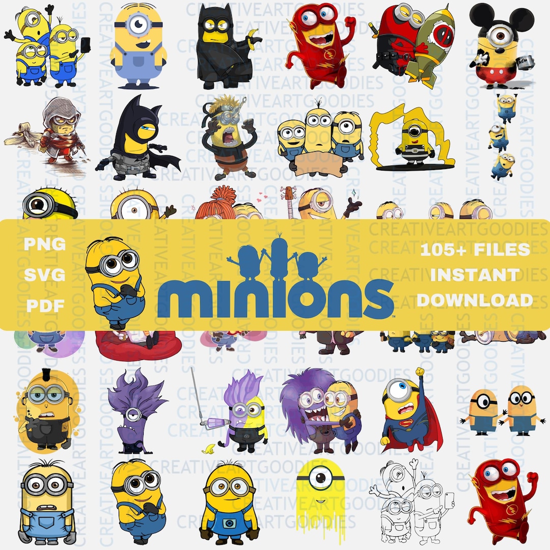 35 Designs Minions SVG PNG PDF Bundle | Despicable Me Vector Art ...