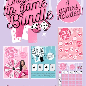 Paquete de juegos de propinas OnlyFans, Juego de propinas OF, Consigue propinas, Juego de dados, Juego de mesa, Juego de cartas, Plantillas personalizables de Canva, Consigue clientes, Juego de propinas