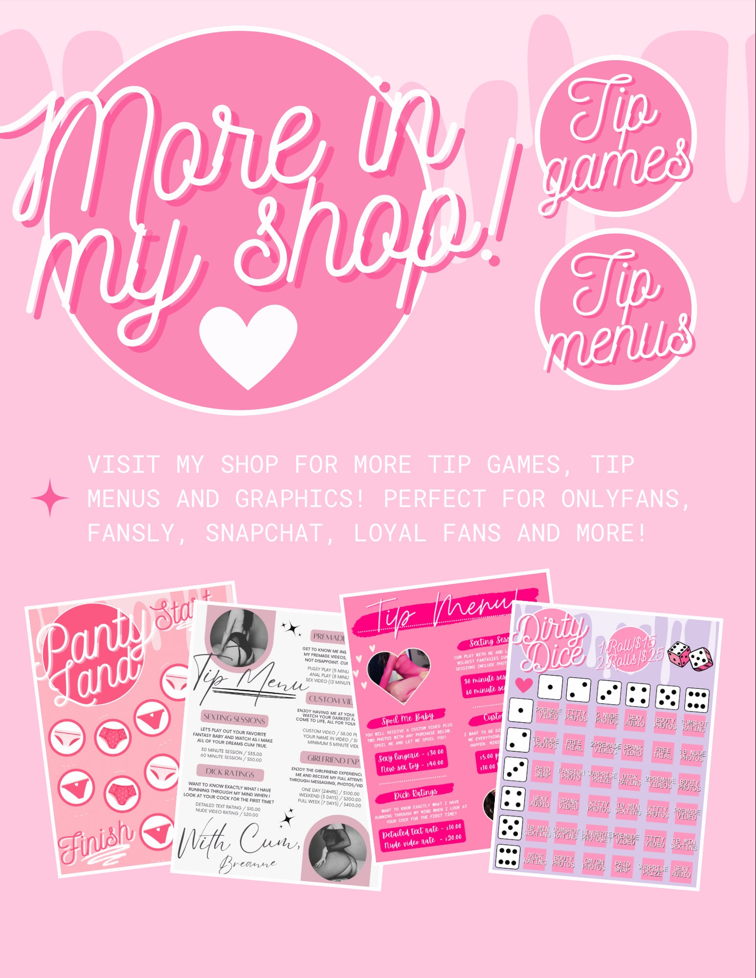 Onlyfans Tip Game Bundle, OF Tip Game, Get Tips, Dice Game, Board Game ...