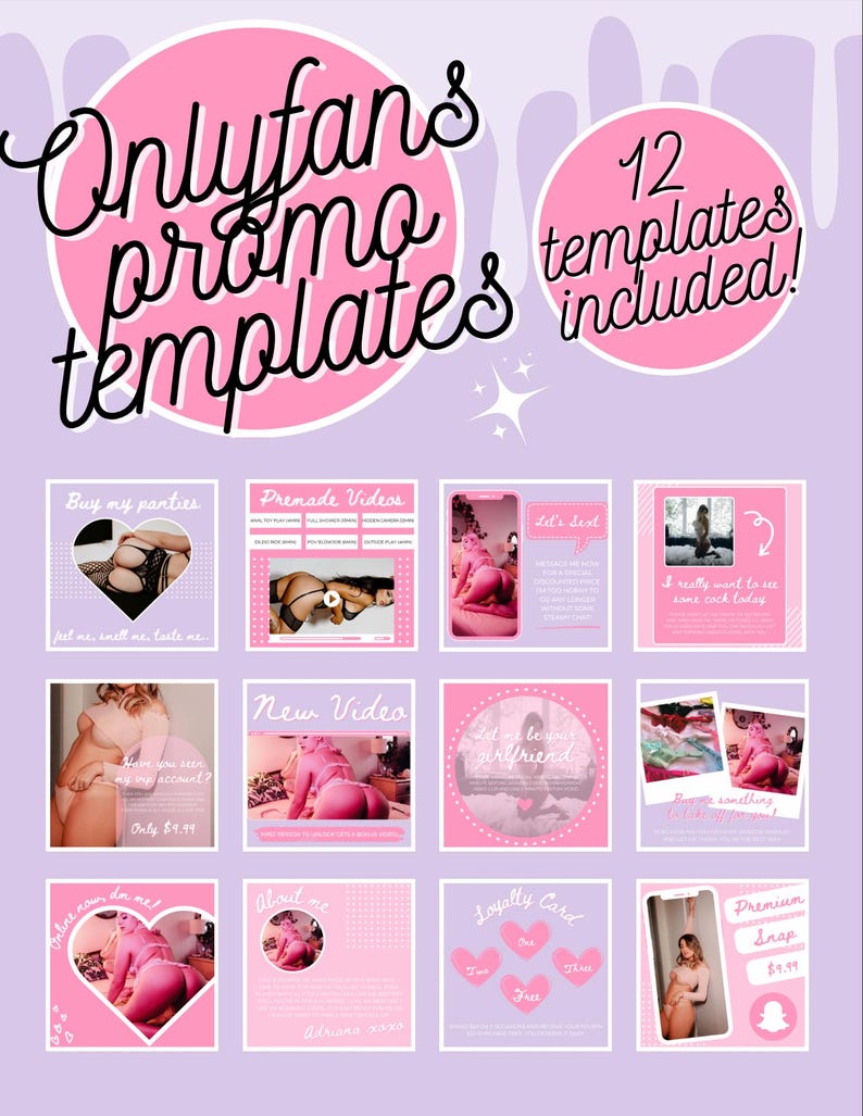 OnlyFans Promo Graphic Bundle, Tipping Graphics, Editable Posts, Daily Graphics, Get Tips, SnapChat, Customizable Canva Templates image 1
