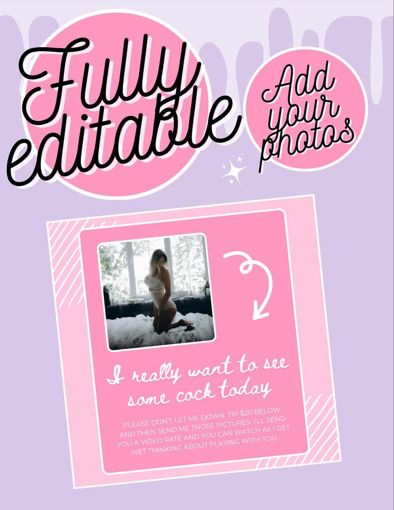 OnlyFans Promo Graphic Bundle, Tipping Graphics, Editable Posts, Daily Graphics, Get Tips, SnapChat, Customizable Canva Templates image 2