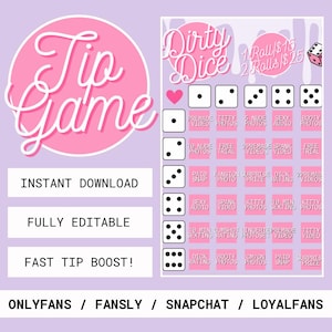 Jogo de dados sujos OnlyFans | Dicas de reforço | Download digital NSFW | Jogo de dados personalizável para dicas | Jogo de noivado OF | Jogo de dicas NSFW