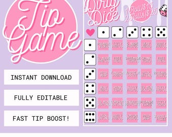 OnlyFans Dirty Dice Tip Game | Boost Tips | NSFW Digital Download | Customizable Dice Game for Tips | OF Engagement Game | NSFW Tip Game