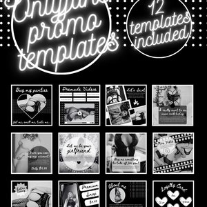OnlyFans Promo Graphic Bundle, Tipping Graphics, Editable Posts, Daily Graphics, Get Tips, SnapChat, Customizable Canva Templates