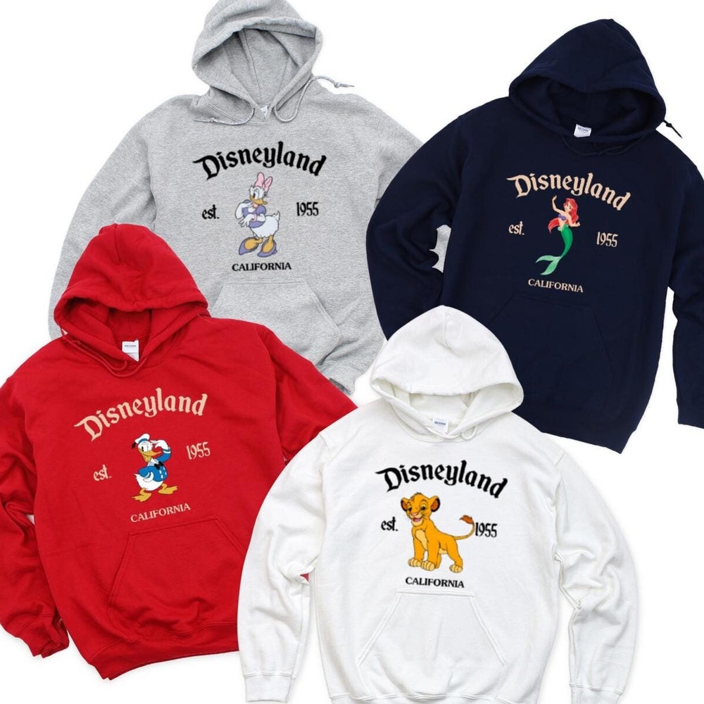 Retro Disneyworld Est 1955 Hoodie, Mickey And Friends Hoodie, Disney All Characters Hoodie, Disney Group Hoodie, Disney Matching Hoodie Teeshirtsummer