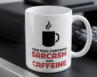Sarcastic Coffee Mug for Coworker Gift: Funny Office Humor Caffeine Lover White Ceramic 11oz