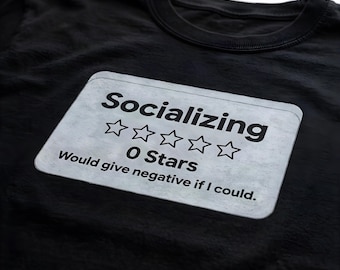 Zero Star Review Tee: Antisocial Humor Minimalist Long Sleeve Shirt