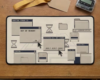 Pixelated 90s Screensaver Desk Mat: Retro Computer Decor, Nostalgic Office Gift