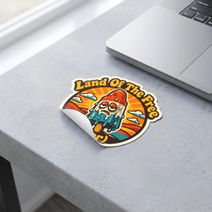 Overworked and Underpaid Gift Vinyl Sticker: Sarcastic Corporate Burnout Melting Rocket Popsicle Laptop Decal