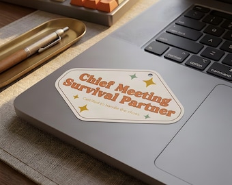 Emotional Support Coworker Sticker: Retro Motel Key Tag Vinyl Decal, Funny Office Humor Gift for Work Bestie