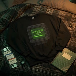 Retro Tech Lover Sweatshirt, 8-Bit Pixel Art CRT Monitor Crewneck, Cozy Pullover for Computer Science Students