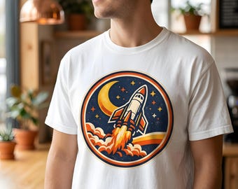Retro Space Mission Patch T-Shirt: Astronomy Teacher Appreciation Gift