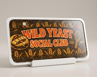 Minimatrícula de panadero de masa madre: decoración vintage retro para club de pan, para bicicleta o motocicleta.