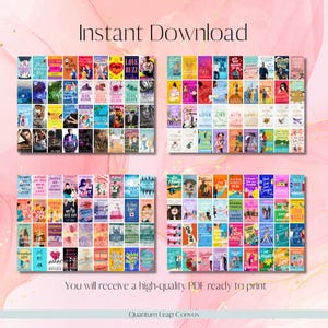 Peut inclure: Un t&eacute;l&eacute;chargement num&eacute;rique pr&eacute;sentant quatre collages rectangulaires de couvertures de livres. Les couvertures affichent divers titres avec des designs et du texte color&eacute;s. Les mots "T&eacute;l&eacute;chargement instantan&eacute;" et "Vous recevrez un PDF de haute qualit&eacute; pr&ecirc;t &agrave; imprimer" sont visibles.