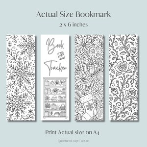 35 Printable Coloring Bookmarks Bundle • Bookish PDF + PNG • Instant Download image 4